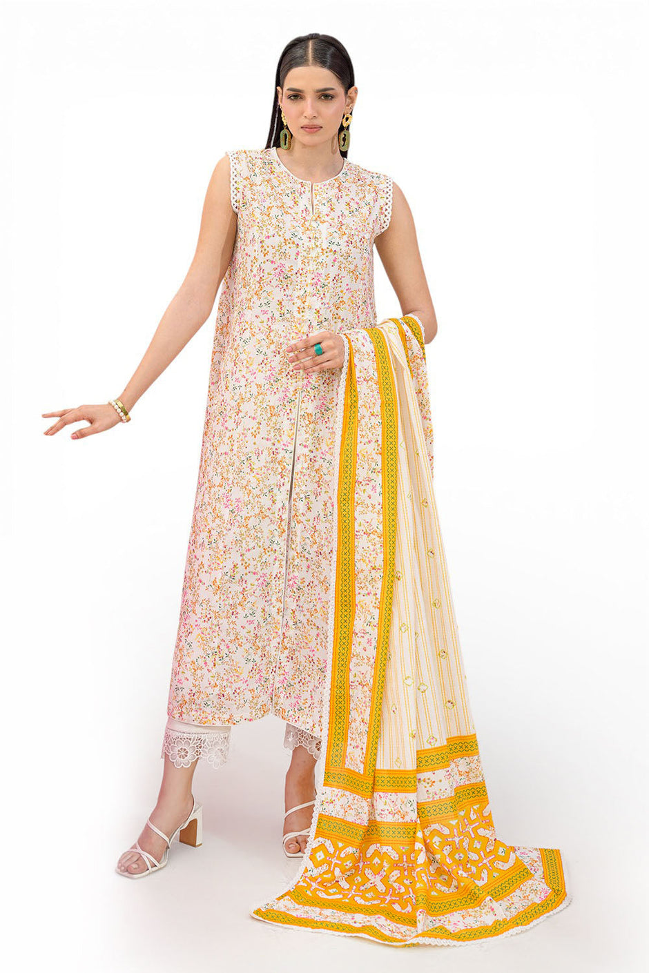 3 Piece Printed Lawn Suit and Dyed Trouser
