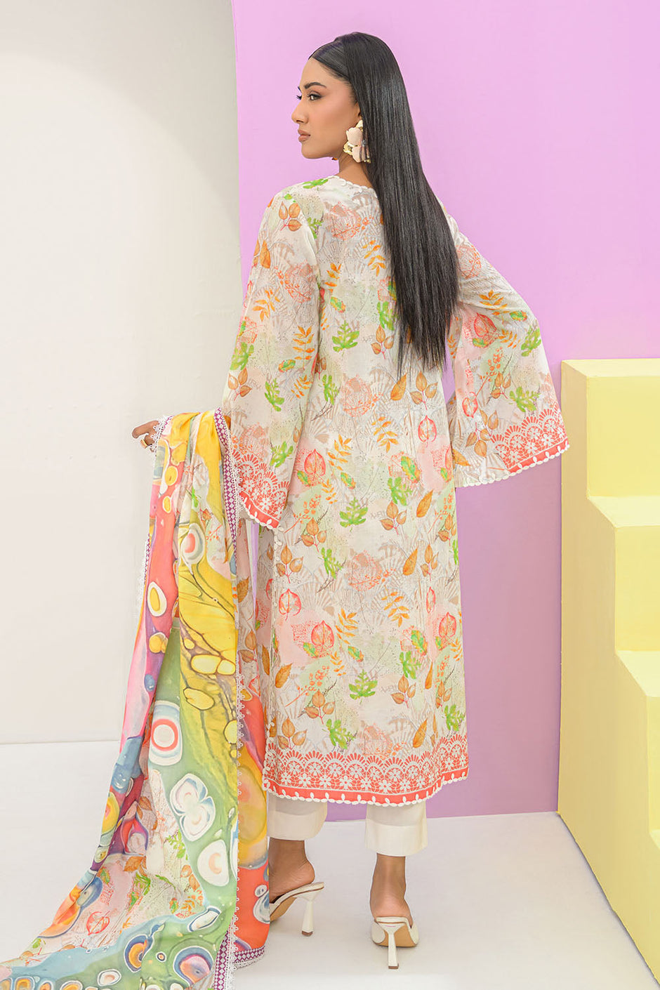 3 Piece Printed Lawn Suit and Dyed Trouser