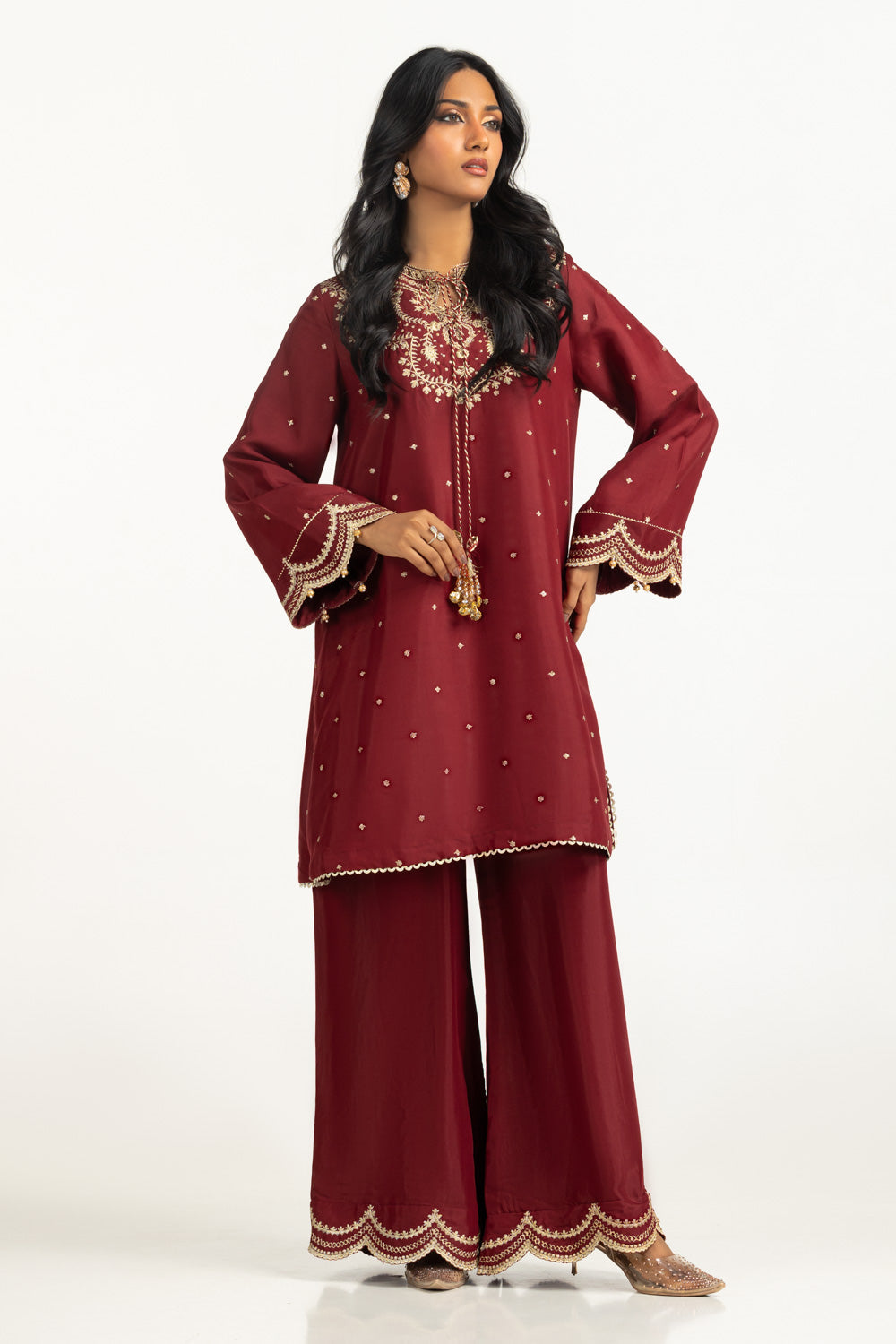 Viscose Rawsilk Embroidered Shirt And Trouser