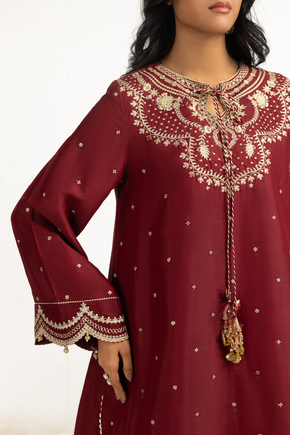 Viscose Rawsilk Embroidered Shirt And Trouser