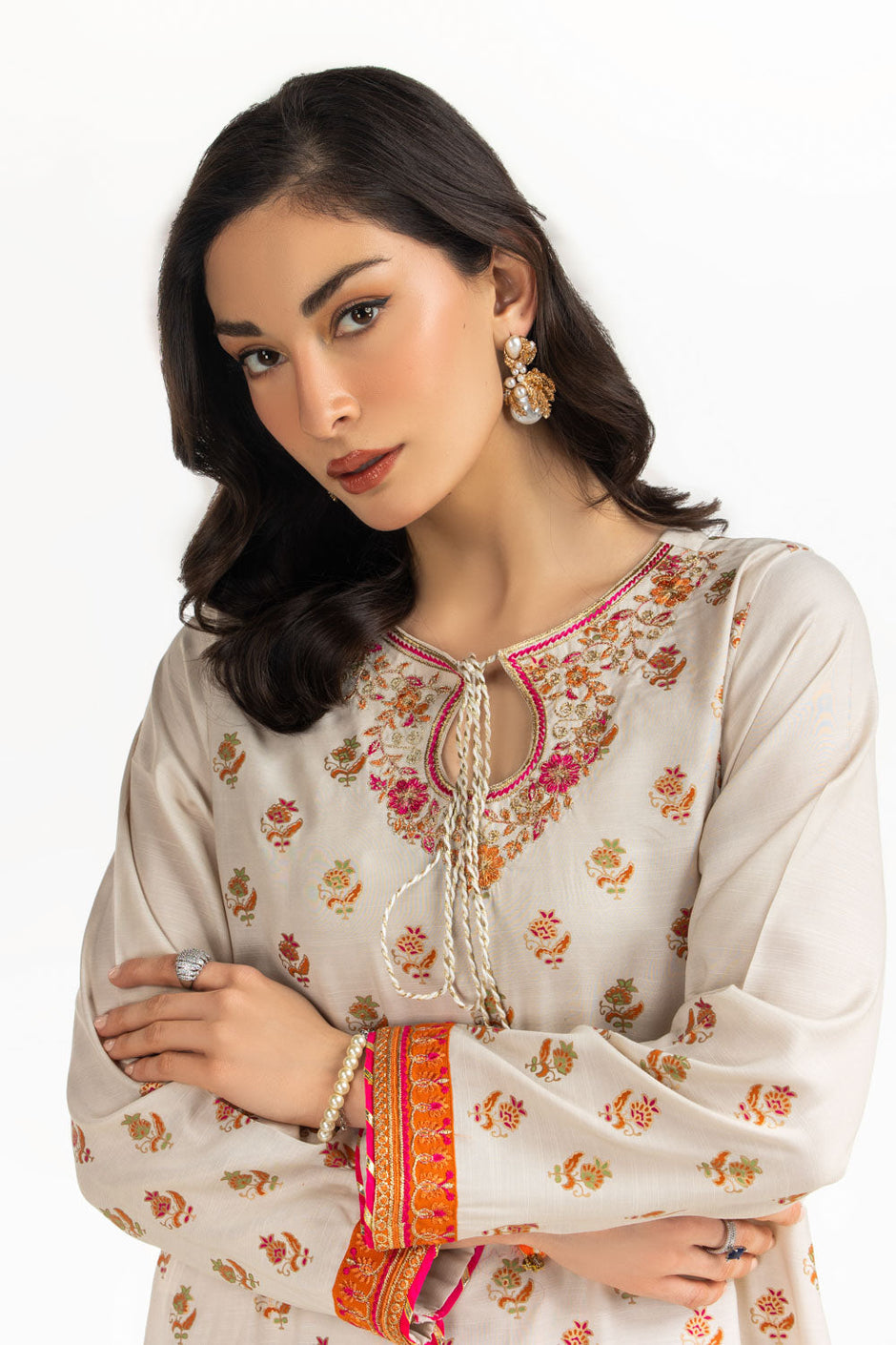 Viscose Rawsilk Embroidered Shirt And Trouser