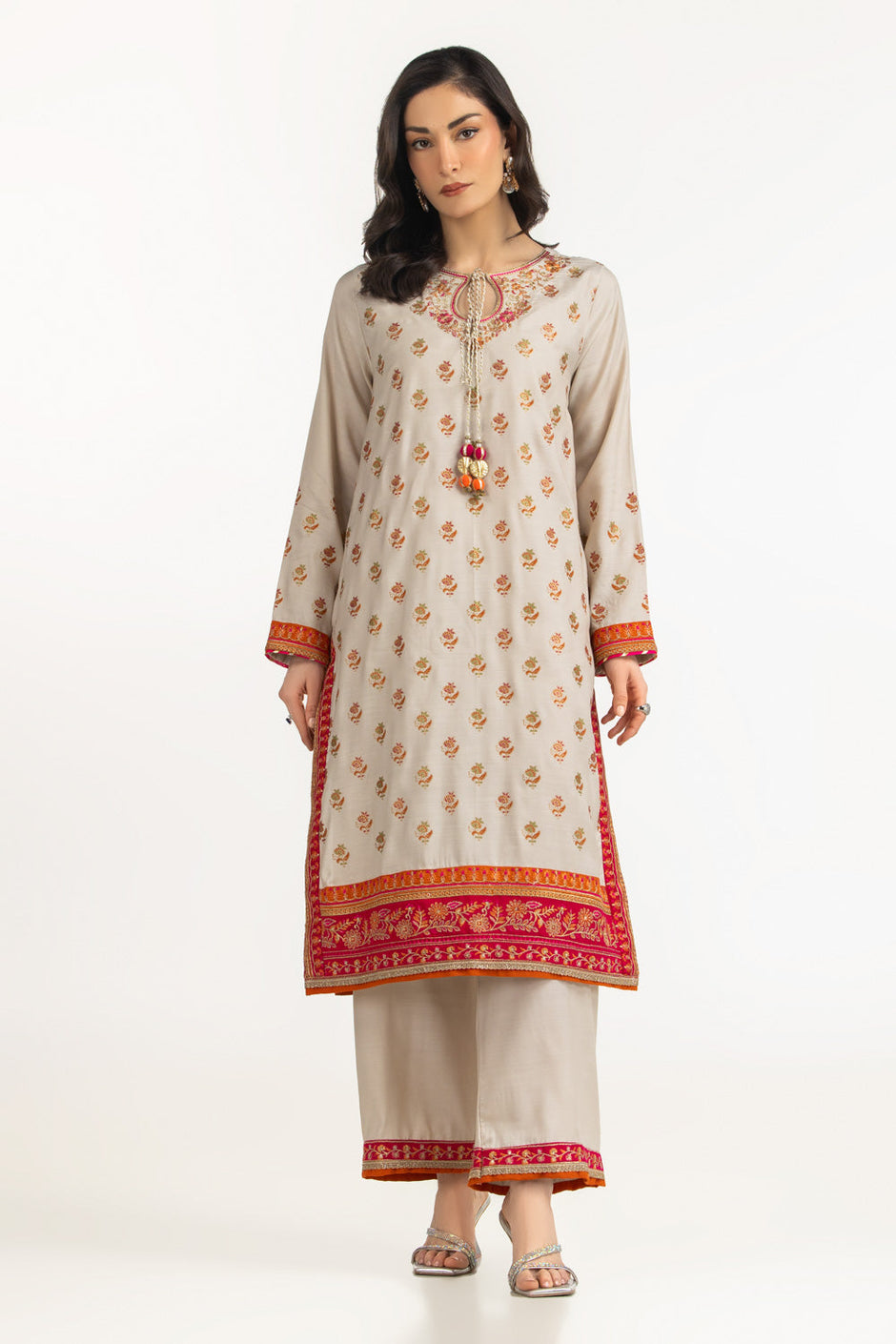 Viscose Rawsilk Embroidered Shirt And Trouser