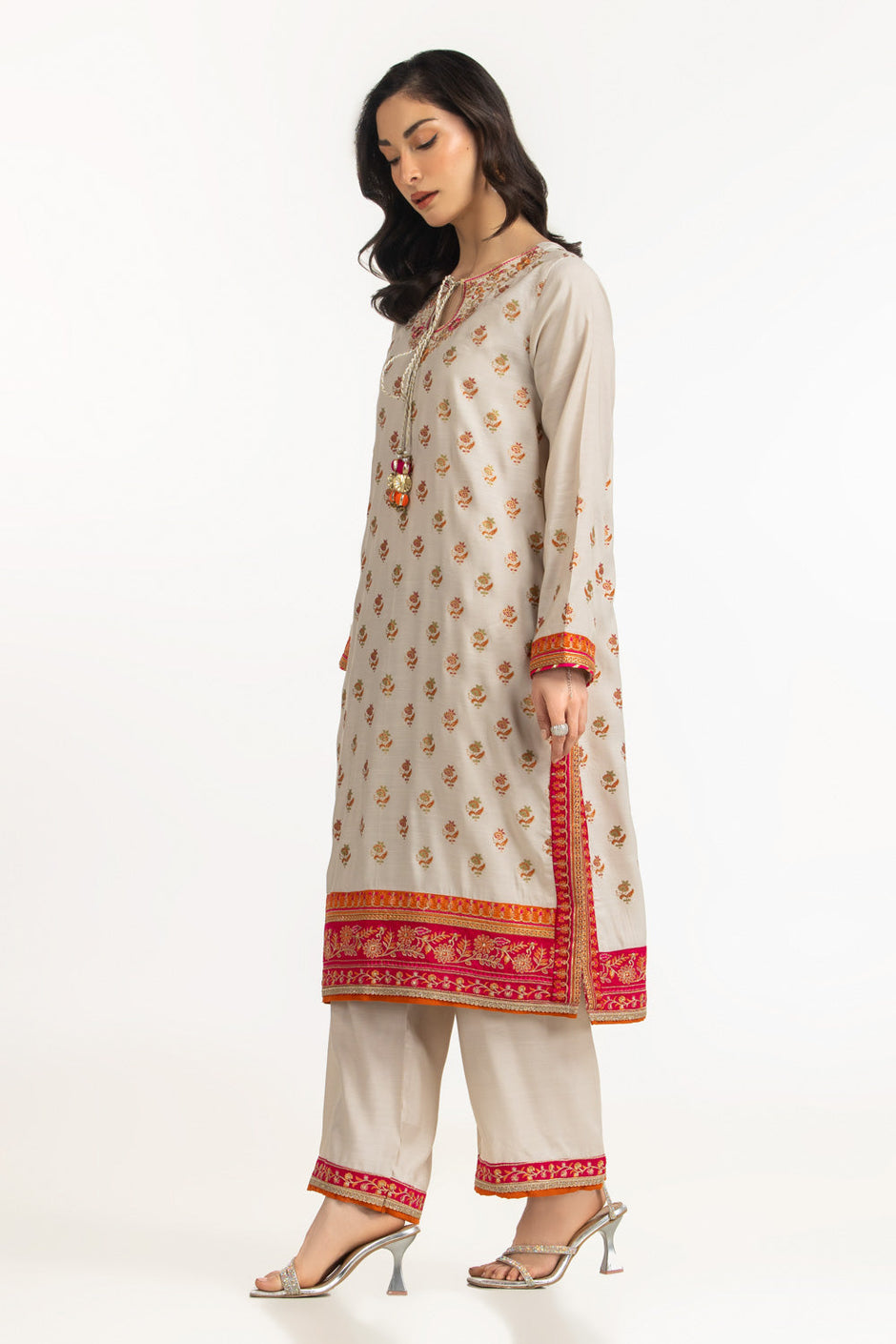Viscose Rawsilk Embroidered Shirt And Trouser