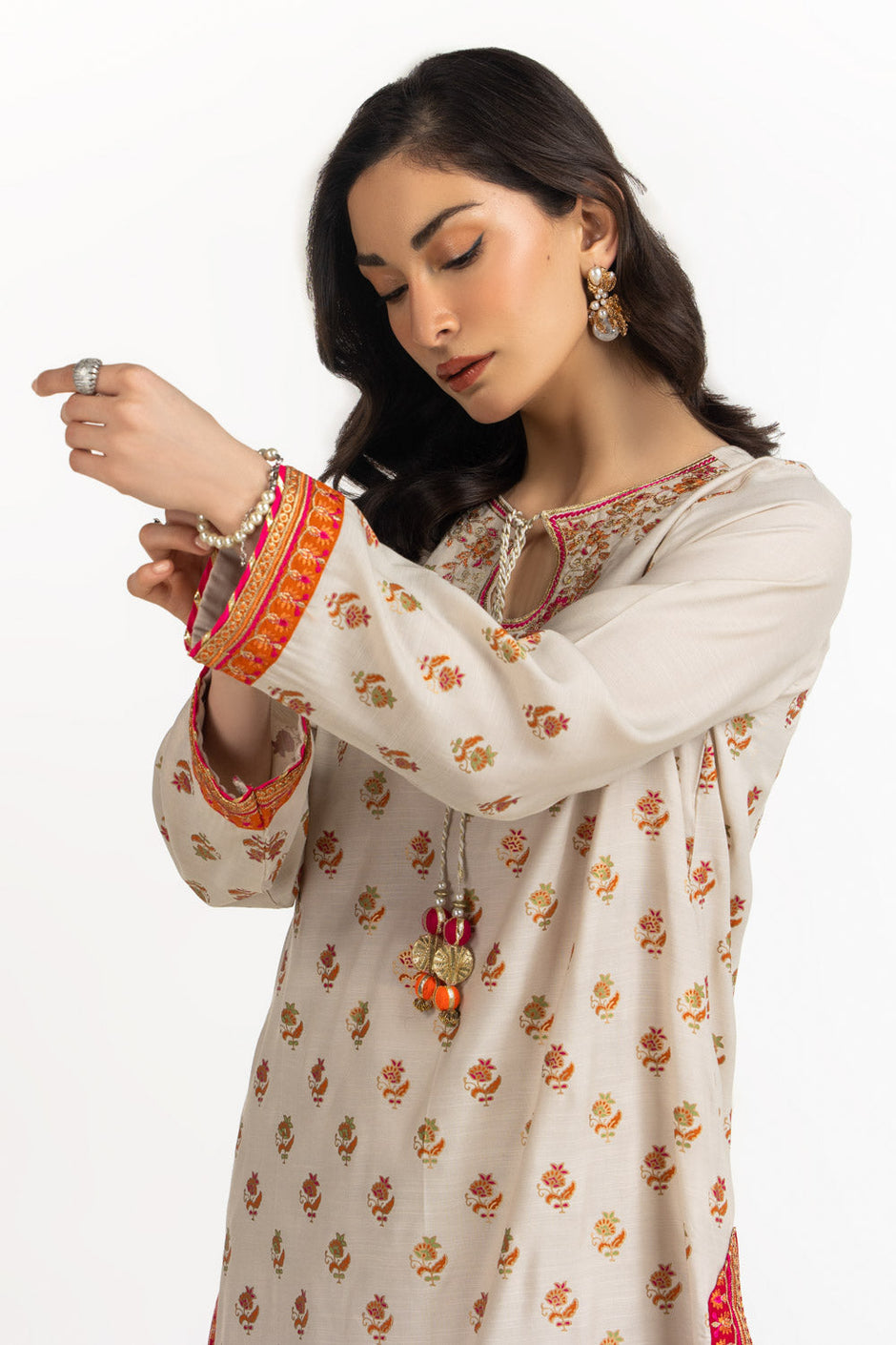 Viscose Rawsilk Embroidered Shirt And Trouser