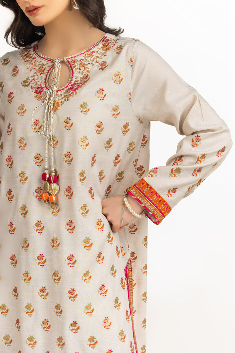 Viscose Rawsilk Embroidered Shirt And Trouser