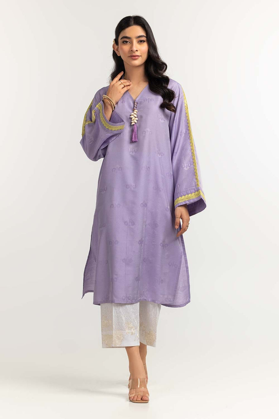 Dyed Self Jacquard Embroidered Shirt GLS-24-42